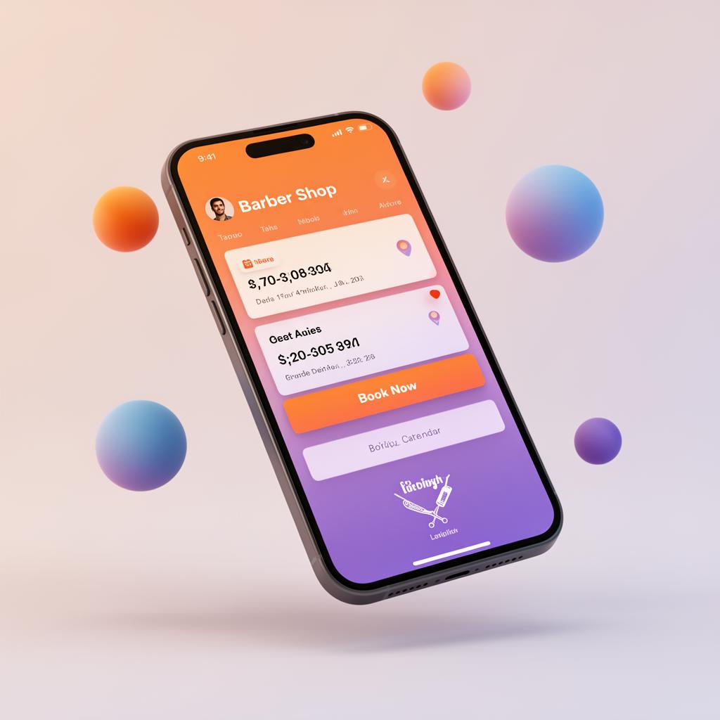 Booking system on a phone for a local business